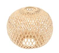 Housoutil Bamboo Pendant Light Shade, Hand Woven Lampshade Hanging Pendant Lightshade, Spherical Cage Designed Bamboo Strap Ceiling Lamp Shade for Restaurant Living Room Coffee Farmhouse