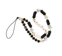 Housoutil Beaded Mobile Phone Strap Star Moon Design Lost Wrist Bracelet Lanyard for Women Easy to Install Phone Charm Accessory