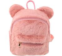 Housoutil Bear Ear Backpack Plush Storage Bag Fashionable Casual Lightweight Multi-purpose Comfortable Touch Feeling Women Winter Vacation Wandering with Friends