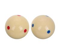 Housoutil Billiard Training Cue Balls Resin Material White 2pcs with Six Dot Design for Billiard Games and Practice in Room