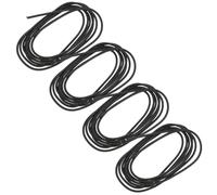 Housoutil Black Nylon Elastic Rubber Bands Connecting Ropes 4 Rolls with Metal Buckle, Stretchy Replacement Accessories for Leather Journal and Diaries for Travelers Notebook and DIY