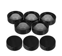 Housoutil Black Plastic Screw Caps and Long Serving Time with Airtight Seal 8pcs round Bottle Lid Covers for Brewing, Beer Bottles, and Laboratory Glassware