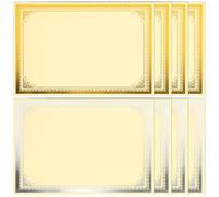 Housoutil Blank Certificate Papers for Diploma and Decoration with Foil Border Paper 8 Sheets for Graduation Festival Award Certificates for Business and School Use
