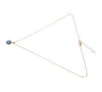Housoutil Blue Evil Eye Necklace with Gold Edge Alloy Pendant, Turkish Style Amulet to Avoid Bad Luck and Bring Luck, for Indoor Space and Car Decoration
