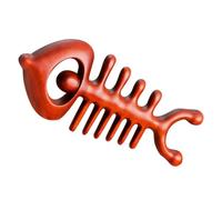 Housoutil Body Massager Comb for Head and Body Relaxation Wooden Fish Bone Shaped Comfortable Touch Massage Tool Crafted from Brown Wood for Outdoor Use and Family