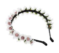 Housoutil Bridal Double-Sided Artificial Flower Headband for Women, Small Floral Hair Accessories, Bridesmaid and Beach Party Fairy Crown Wreath Hairpiece