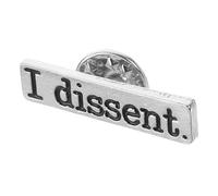 Housoutil Brooch Elegant Clothing Badge Accessory Stylish Silver Alloy with I Dissent Letters Chic Collar Pin Chain for Suit Decoration and Gift for Women