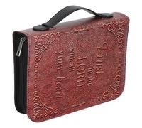 Housoutil Brown Pu Leather Bible Tote Bag with Convenient Carry Handle and Zipper, Vintage Style Book Carrying Case for Church Gathering and Library Visits, Versatile and Stylish Bible