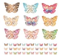 Housoutil Butterfly Charms Butterfly Charms with Smooth Edges and Easy to Install 100 Pcs Plastic and Resin Material Random Color for Crafts and Jewelry Making for Handicraft Works and DIY