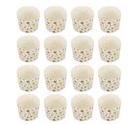 Housoutil Cake Cups Paper Muffin Cups 50pcs with Paper Bronzing Star Pattern, Golden Safe to Use with Pe Film, for Home Baking and Shower Cake Liners