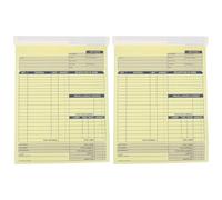 Housoutil Carbonless Work Order Forms Book Per Pad, Seamless Duplication 50 Sets 2 Pads with 2-Parts and Easy to Read Paper Invoice Sheets for Small Business and Office Use