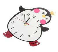Housoutil Cartoon Penguin Wall Clock for Bedroom, Silent Mute Decorative Wall Hanging Clock, Cute Princess Girl Design for Nursery and ’s Room