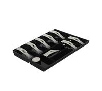 Housoutil Cash Register Money Tray with Compartments and Nonslip Clip Compact Cash Drawer Insert Organizer for Retail Stores Supermarkets and Service Counters