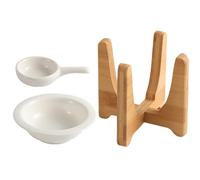 Housoutil Ceramic Bamboo Essential Oil Burner Aromatherapy Wax Melt Warmer with Tealight Candle Holder for Home Décor and Relaxation