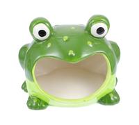 Housoutil Ceramic Hamster Hideout and Cooling Nest for Small Pets like Hamsters and Chinchillas, round Shape Mimics Natural Burrow Sufficient Space, Green Ceramic House as Home Decoration