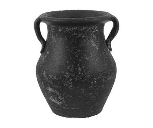 Housoutil Ceramic Utensil Holder for Countertop with Rustic Vintage Design, 7.2 Inch Chopstick Storage Container Made of Sturdy Ceramic, Easy Maintenance and Multipurpose Organization