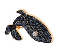 Housoutil Chic Whale Shaped Brooch Pin Made of Sturdy Zinc Alloy with Sparkly Blue Rhinestones Lapel Brooch for Clothes Or Decorating Scarves for Women