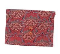 Housoutil Chinese Style Cloth Pouch Storage Bag for Buddhist Scriptures Embroidered Sundries Container with Elegant Classical Pattern Women and Prayer Study Enthusiasts