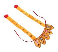 Housoutil Chinese Style Five Buddha Monk Hat with Intricate Floral Patterns, Lightweight Cloth Buddhist Crown Cap for Comfortable Wear, for Theater and Film Productions, Stage Cosplay,