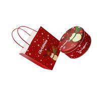 Housoutil Christmas Box round Baking Cookies Container Candy Packing Box for Holiday Party Decorations