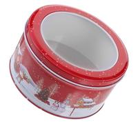 Housoutil Christmas Candy Box Tinplate Cookie Tin Small Biscuit Containers for Xmas Treats Simple Storage Case