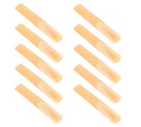 Housoutil Clarinet Reeds with Thinner Tip 10pcs Unfiled Cut 1.0 Strength for Secure Fit and Easy Articulation, Includes Plastic Case, for Beginner and Student Practice or Rehearsal