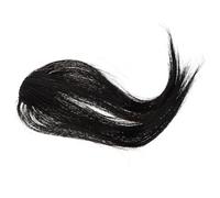 Housoutil Clip-in Curtain Bangs Hairpiece for Women with Temple Fringe, Natural Color Half Hand-Woven Realistic Human Hair Bangs Extension, Invisible Front Hairline for Daily Use