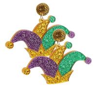 Housoutil Creative Acrylic Earrings with Clown Hat Design, Stylish Multi-functional Ear Decor for Women, Simple Shape Party Accessory, Versatile Women Jewelry for Banquet