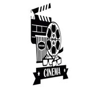 Housoutil Creative Black PVC Wall Sticker for Movie Theatre Decor, Suitable for Smooth Surfaces on Doors and Tiles, Decorative Wall Art No Sticky Residue, for Cinema and Home Decoration