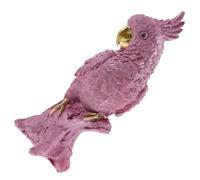 Housoutil Creative Pink Resin Parrot Figurine Small Desktop Bird Ornament Decorative Craft for Living Room Wine Cabinet Tabletop Home Decoration