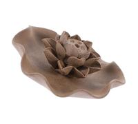 Housoutil Creative Zen Style Incense Tray Ceramic Holder with Lotus Design for Spiral Incenses and Candles round Coffee- Suitable as Housewarming Or Hotel Decoration