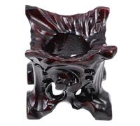 Housoutil Crystal Sphere Display Stand Featuring Root Carved Wooden Base and Stone Support for Home Ornament and Quartz Ball