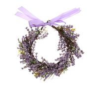 Housoutil Delicate Floral Wreath Crown Headband, Simulation Cloth Flower Wreath with Adjustable Size and Ribbon, Elegant Bridal Flower Headdress for Photography and Travel Random Color