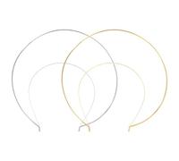 Housoutil Double Halo Crown Headpiece, 2PCS Golden Silver Double Halo Headband, Christmas Angel Halo Headband, Bohemia Thin Metal Headband for Women Bridal Wedding Cosplay Halloween Party Use