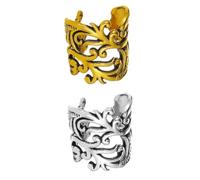 Housoutil Ear Clip Earrings Copper Material Vintage Silver 2 Pcs for Women Comfortable and Convenient to Wear, Classic Retro Style Ear Accessories Suitable for Parties and Daily Use