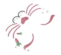 Housoutil Easter Bunny Face Stickers Glittery Rabbit Temporary Body Decals Crystal Jewel Animal Face Art for Festival Party Cosplay Stage Makeup