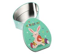 Housoutil Easter Egg Candy Box Decorative Treat Boxes Collection Large Cartoon Tin Chocolate Candy Decorated Holder Bunny Jars Rabbit Eggs Bunny Tin Tins Decorations Storage Filled Tinplate