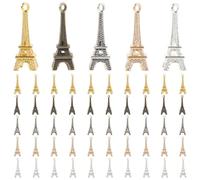 Housoutil Eiffel Tower Pendants 100Pcs Alloy Diy Charms for Necklace Earrings Bracelets Vintage French Style Mini Tower Accessories