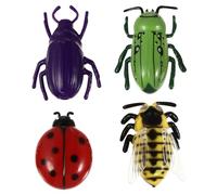 Housoutil Electric Bug Toy, 4 PCS Moving Toy Cat Teaser, Vibra Bug Cat, Electric Mini with Button Battery