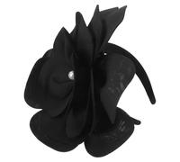 Housoutil Elegant Black Floral Fascinator Headband for Women with Polyester Fiber Material, Resisting Deformation and Lasting Shine, for Cocktail Parties and Weddings