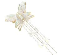 Housoutil Elegant Butterfly Hair Clip and Resin Material, Not Easy to Fall with Tassel Design Assorted Colours, Vintage Style for Women Suitable for Travel Updo and Hairstyles
