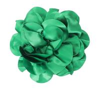 Housoutil Elegant Handmade Satin Rose Flower Brooch Pin with Handstitched Petals, Green Alloy Brooch for Women, for Weddings, Literary Salons and Commemorations
