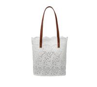Housoutil Elegant Lace Bucket Shoulder Bag for Women, Large Capacity Silk Handbag with Delicate Design, for Shopping and Beach Outings