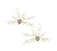 Housoutil Elegant Shoe Clips Adding Elegance for Pumps Heel 2pcs Aluminum Alloy Rhinestones and Imitation Pearls Detachable Decorative Shoe Charms for Cocktail and Special Occasions