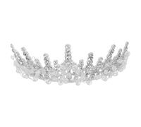 Housoutil Elegant Silver Bridal Hair Crown with Dazzling Crystal Embellishments, Lightweight Alloy Princess Tiara Headpiece for Women, for Costume and Performances