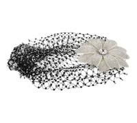 Housoutil Elegant Vintage Floral Hair Net Cap with Sparkling Resin Rhinestone and Comfortable Mesh Fit for Weddings and Ceremonies, Stylish French Vintage Style Hair Accessories