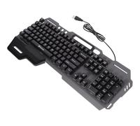 Housoutil Ergonomic Key Wired Gaming Keyboard with LED Backlight and Detachable Palm Rest Silent Durable Design for Home Office Cafe Use