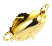 Housoutil European Style Decorative Fruit Tray with Handles Zinc Alloy Metal Plate for Snacks and Fruits Elegant Vintage Design for Dining Table and Counter Food Storage Dish and Clean