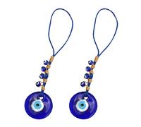 Housoutil Evil Eye Protective Charm 2pcs Decorative Accessory Hanging Ornaments Made of Colored Glaze Suitable for Home and Car Decoration