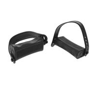 Housoutil Exercise Bike Pedals with Straps Short Axle Replacement for Indoor Stationary and Recumbent Bikes Ergonomic Non-slip Cycling Pedal Accessories for Home Gym Fitness